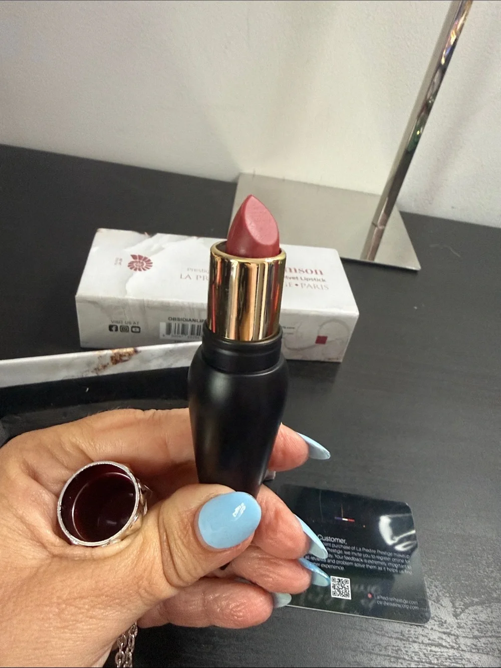 La Prédiré Prestige Pale Crimson Velvet Lipstick - Pink